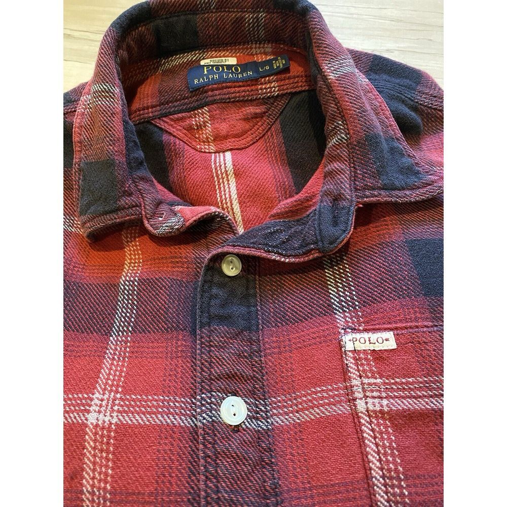 Polo Ralph Lauren Long Sleeve Red‎ Plaid Lumberjack Button Large